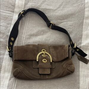 Coach Brown Leather suede Shoulder Bag. Like new condition